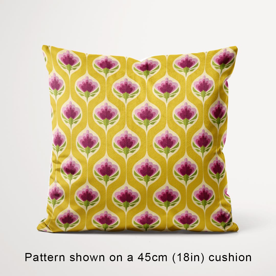 Erika Mustard Floral Drops Fabric