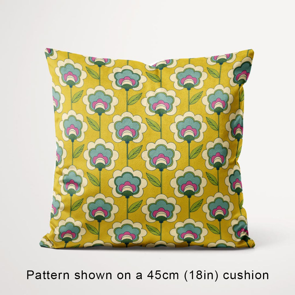 Erika Mustard Flowers Fabric