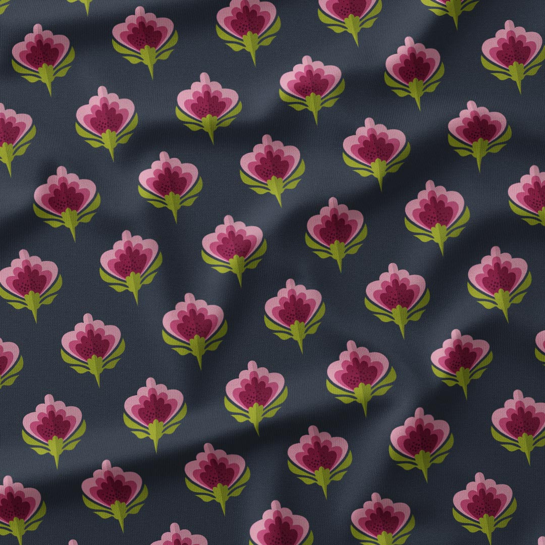 Erika Navy Ditsy Flowers Fabric