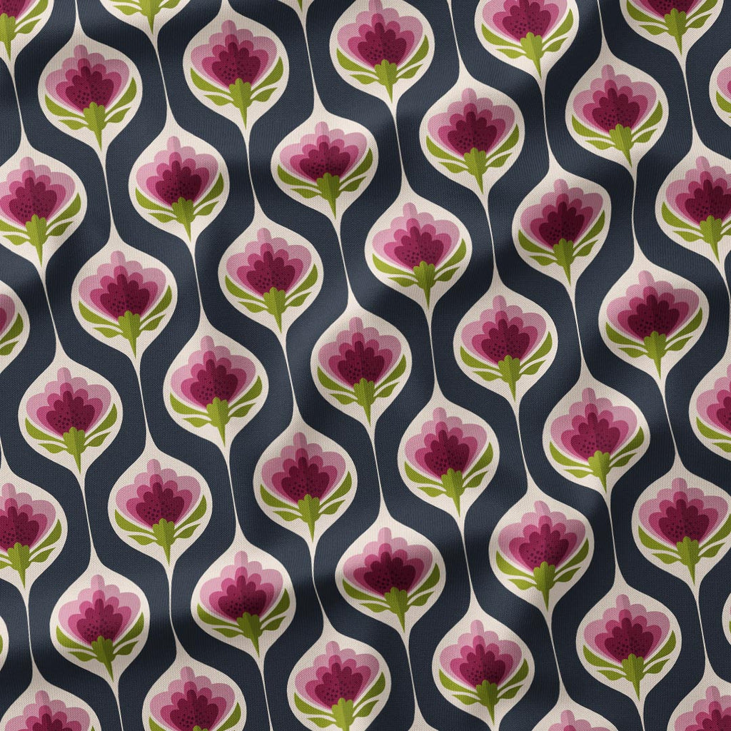 Erika Navy Floral Drops Fabric