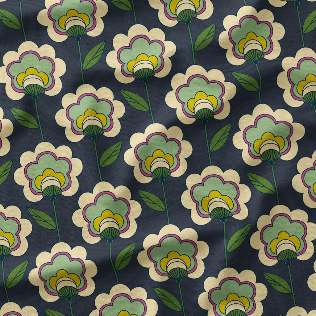 Erika Navy Flowers Fabric