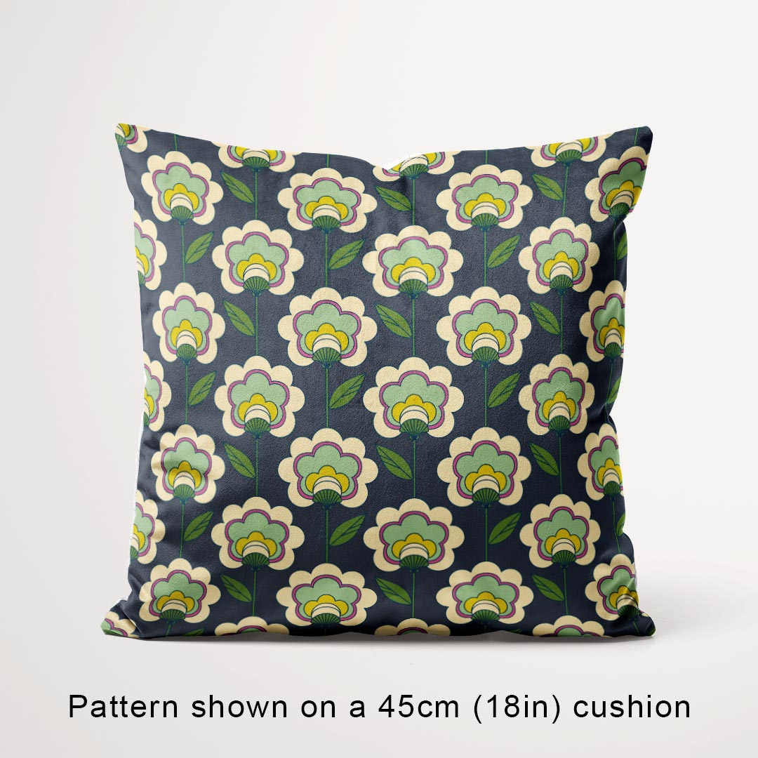 Erika Navy Flowers Fabric