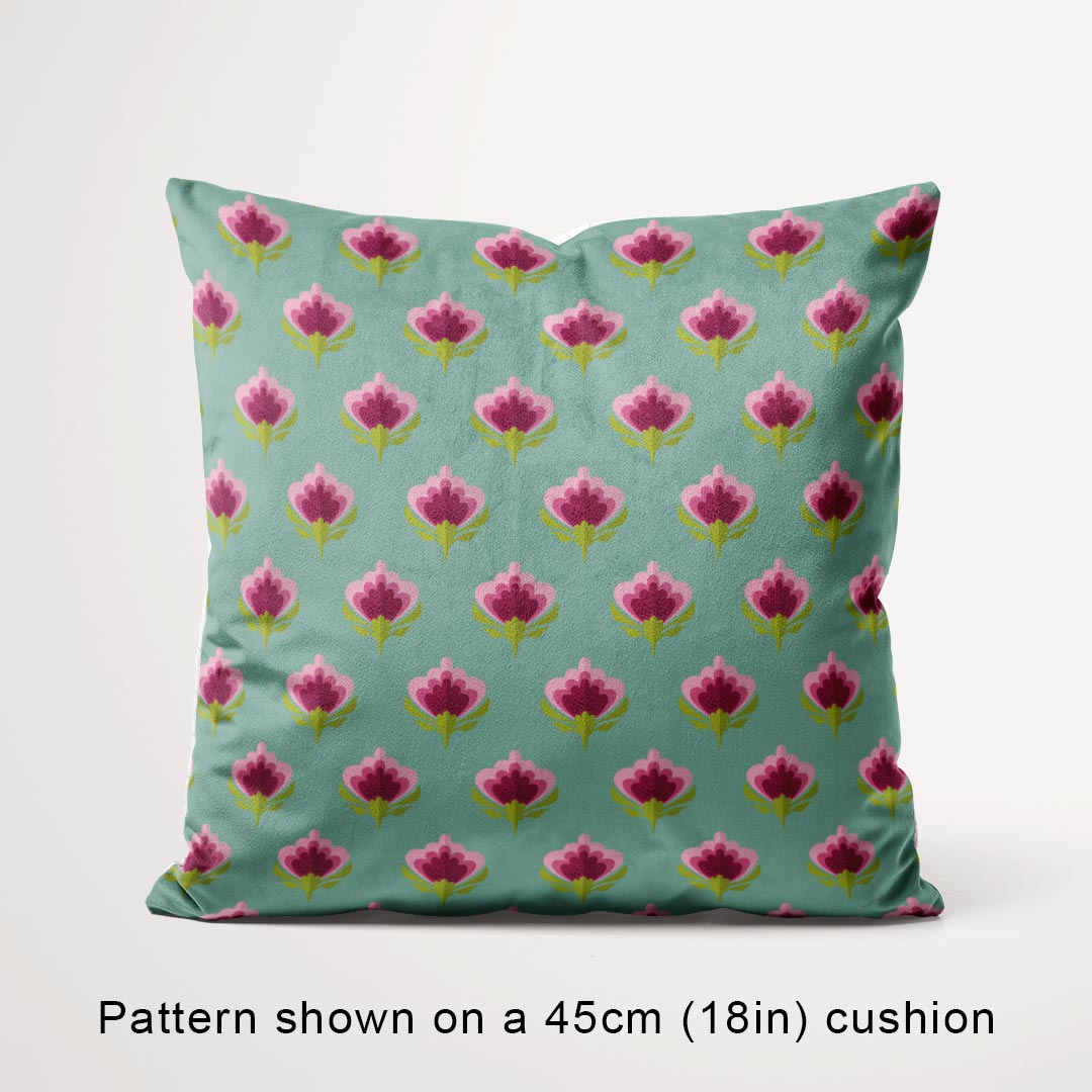 Erika Teal Ditsy Flowers Fabric
