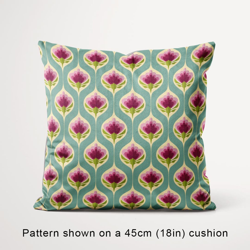 Erika Teal Floral Drops Fabric
