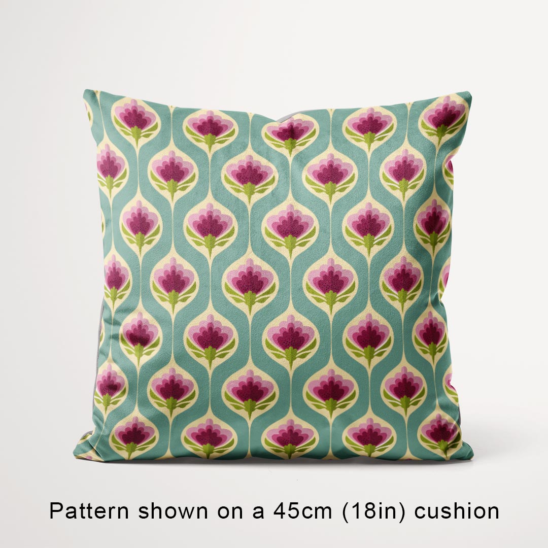 Erika Teal Floral Drops Fabric