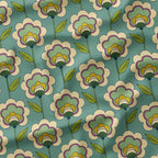 Erika Teal Flowers Fabric