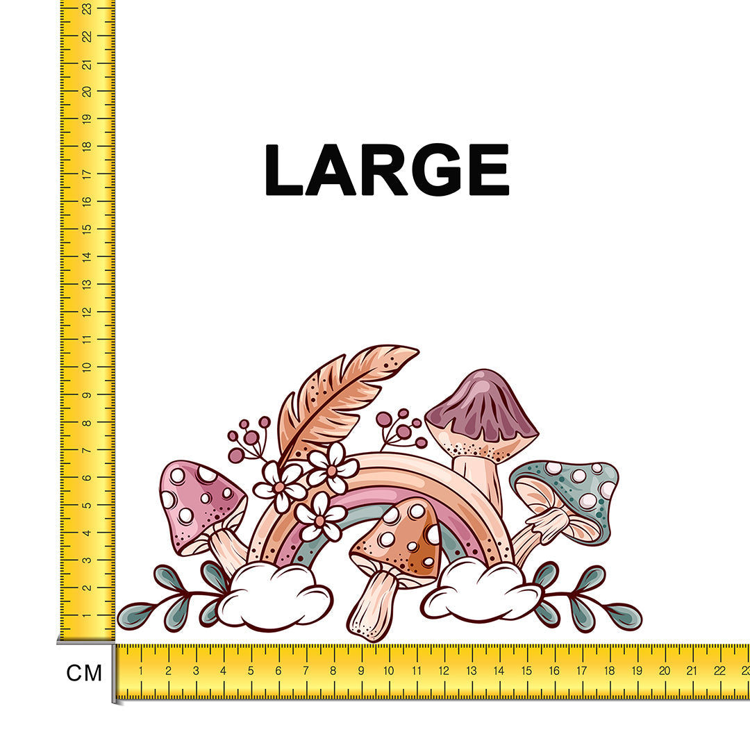 Rainbow Mushroom Iron on Fabric Heat Transfer DTF-89