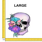 Floral Skull Iron on Fabric Heat Transfer DTF-87