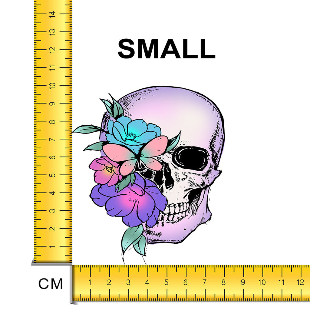 Floral Skull Iron on Fabric Heat Transfer DTF-87