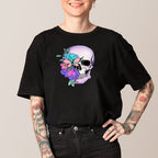 Floral Skull Iron on Fabric Heat Transfer DTF-87