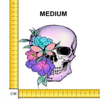 Floral Skull Iron on Fabric Heat Transfer DTF-87