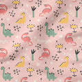 Personalised Cute Pink Dinos Fabric