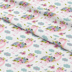 Personalised Flamingo Clouds Fabric