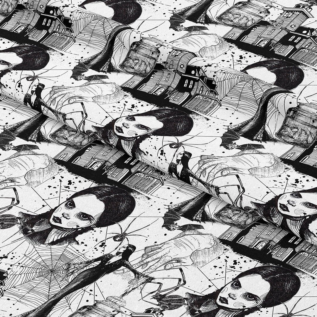 Wednesday Black & White Fabric