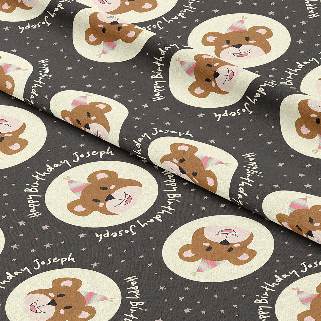 Personalised Birthday Bear Fabric