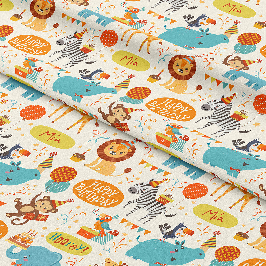 Personalised Circus Birthday Fabric