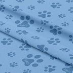 Personalised Paw Prints Blue Fabric