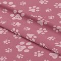 Personalised Paw Prints Pink Fabric
