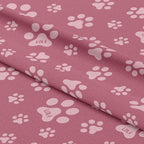 Personalised Paw Prints Pink Fabric