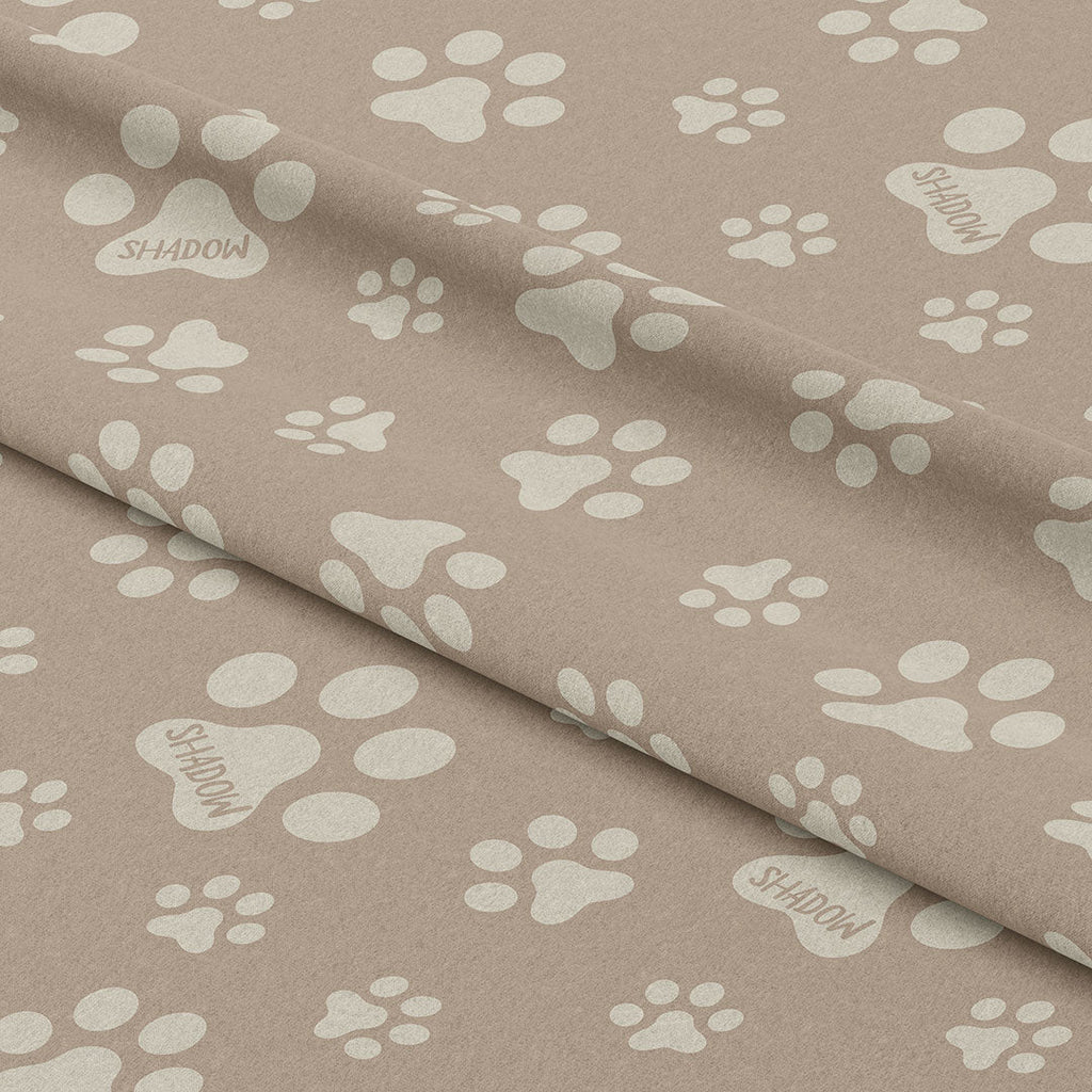 Personalised Paw Prints Neutral Fabric