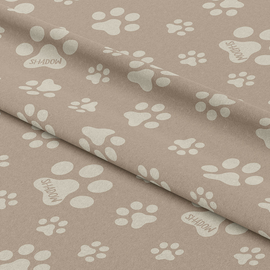 Personalised Paw Prints Neutral Fabric