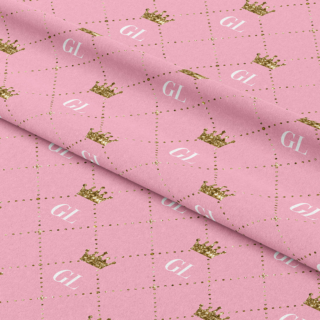 Personalised Royal Initials Pink Fabric