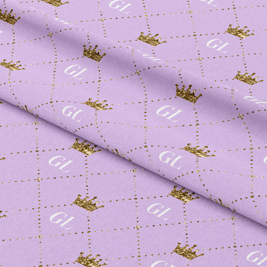 Personalised Royal Initials Purple Fabric