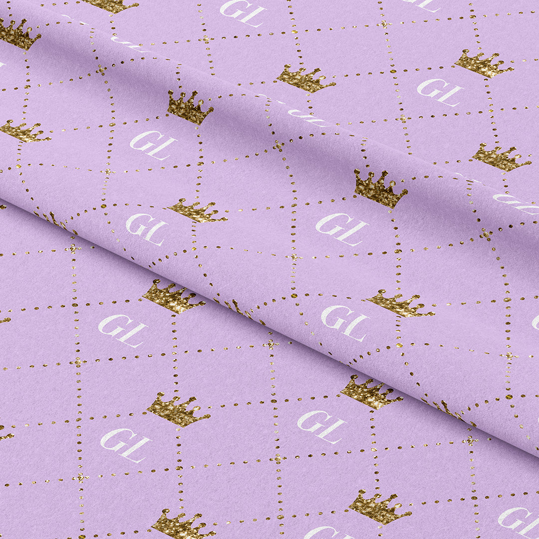 Personalised Royal Initials Purple Fabric