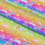 Personalised Rainbow Unicorns Fabric
