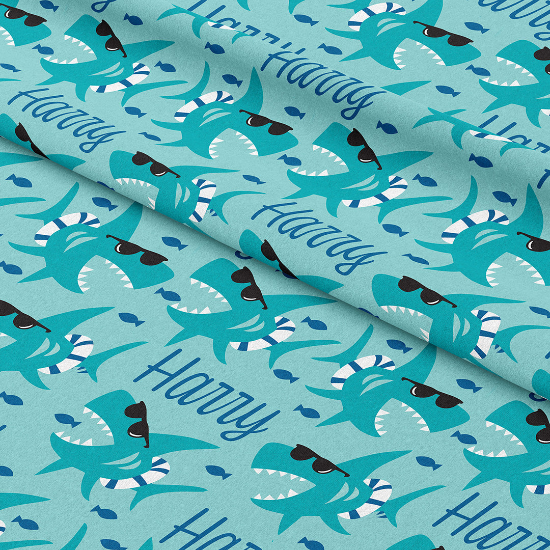 Personalised Sharks Fabric