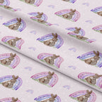 Rainbow Bunny Pink Fabric
