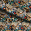Fantasy Books Grey Fabric