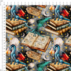 Fantasy Books Grey Fabric