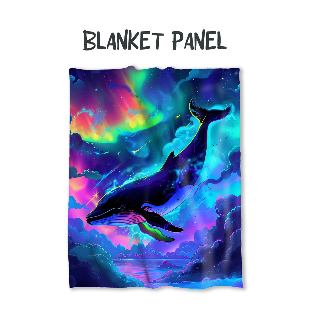 Fantasy Whale Fabric Blanket Panel BP-38
