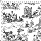 Farm Black Toile De Jouy Fabric