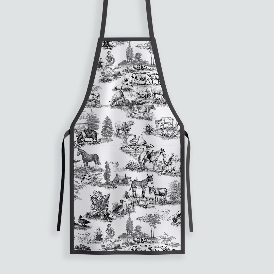 Farm Black Toile De Jouy Fabric