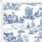 Farm Blue Toile De Jouy Fabric