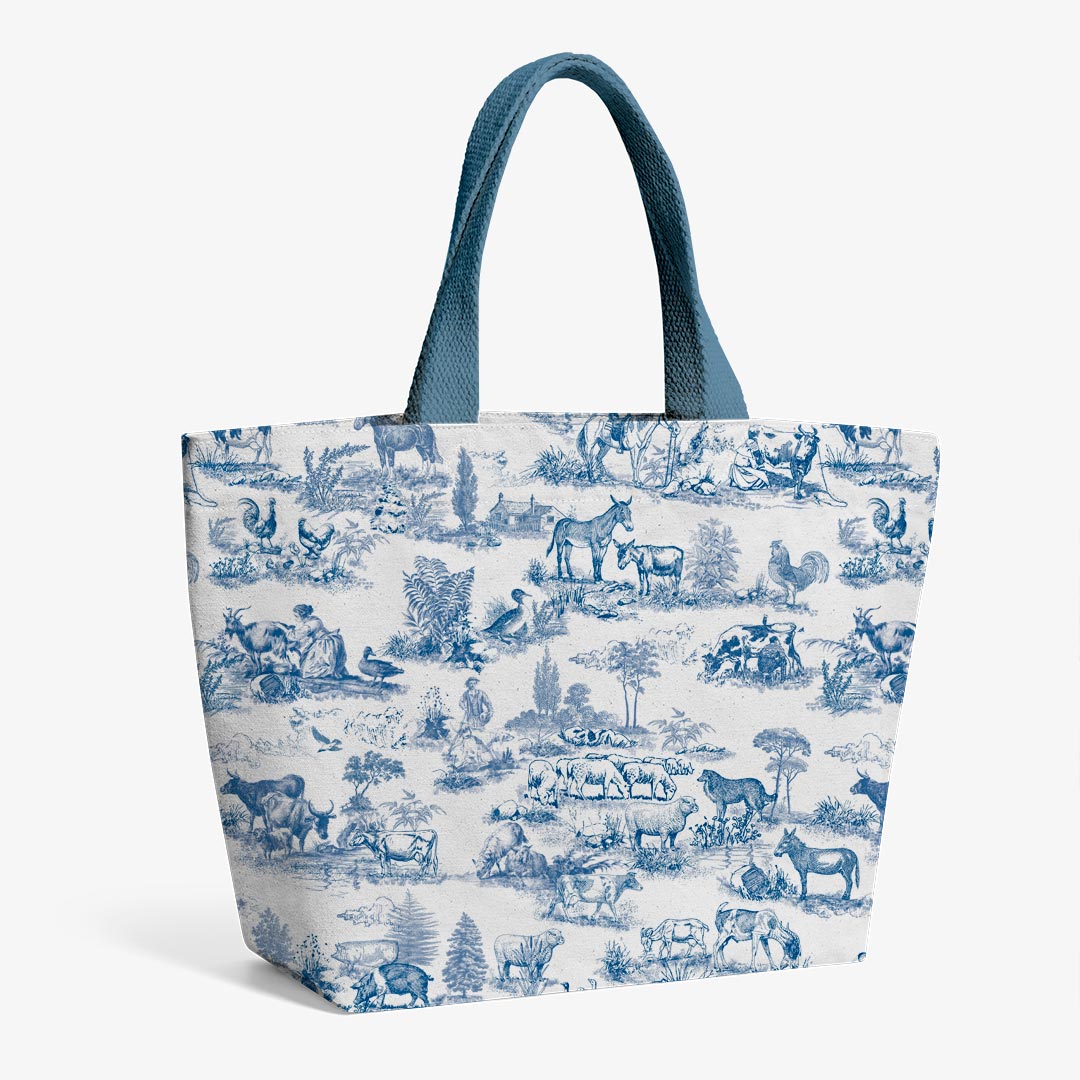 Farm Blue Toile De Jouy Fabric