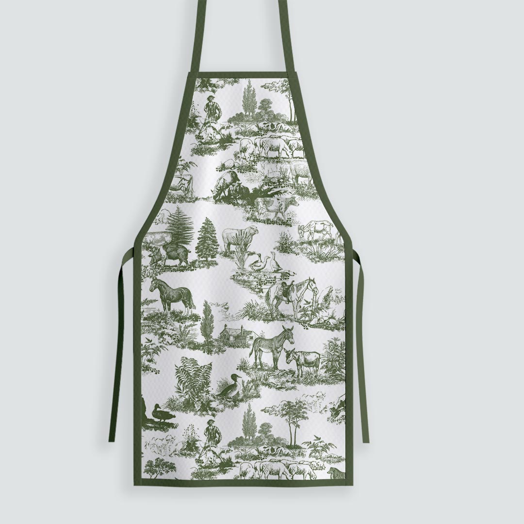 Farm Green Toile De Jouy Fabric