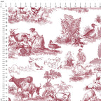 Farm Red Toile De Jouy Fabric