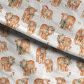 Festive Highland Coos Fabric