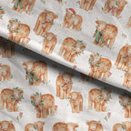 Festive Highland Coos Fabric