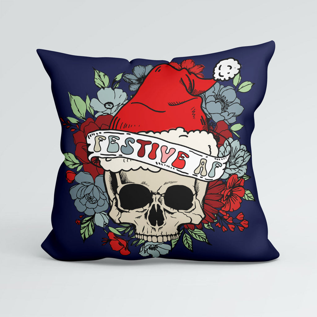 CUSHION Panel Festive Skull Navy CP-797
