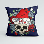 CUSHION Panel Festive Skull Navy CP-797