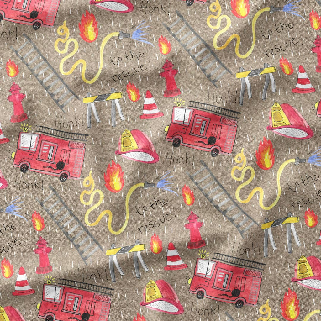 Fire Engine Pattern Material Fire Engine Beige Fabric – Custom Fabrics