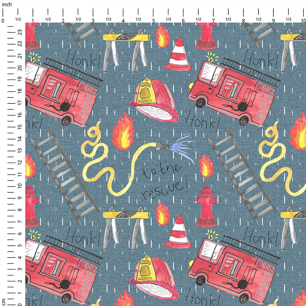 Fire Engine Blue Fabric