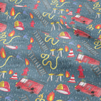 Fire Engine Blue Fabric