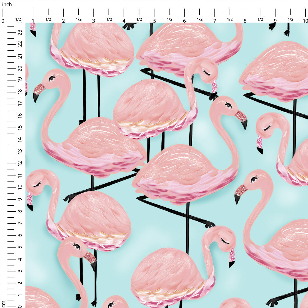 Flamingo Mint Fabric