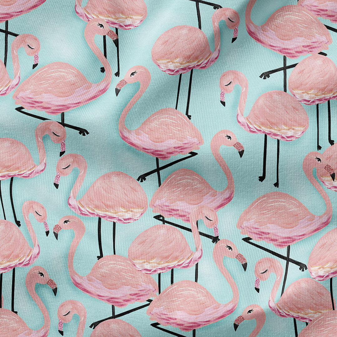 Flamingo Mint Fabric – Custom Fabrics UK