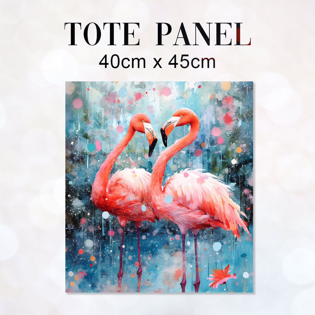 TOTE Flamingos Splashes Fabric Bag Panel